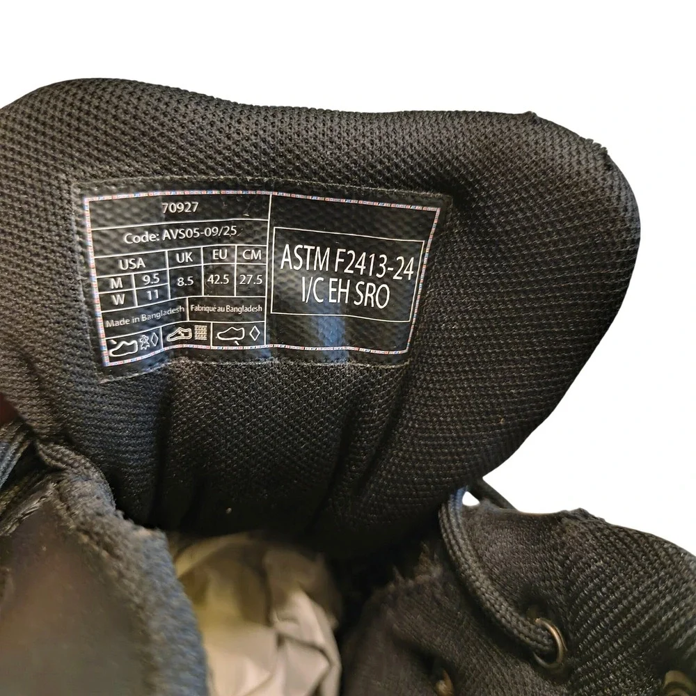 ACE Voyager II ST Work Boots Steel Toe Slip‎ Resistant Black 9.5 11 Wide NWT
